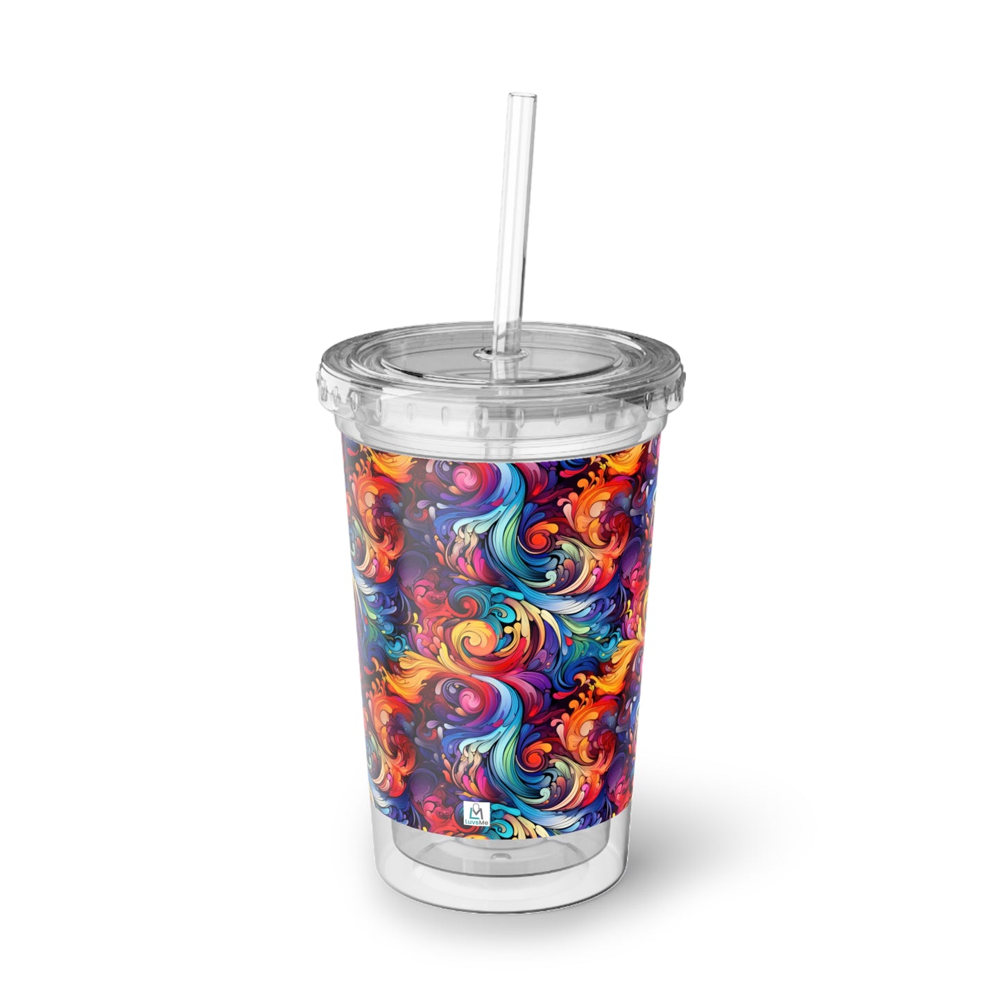 Rainbow Paisley 1.3 - Multicolor - Clear - Suave Acrylic Cup - 16oz