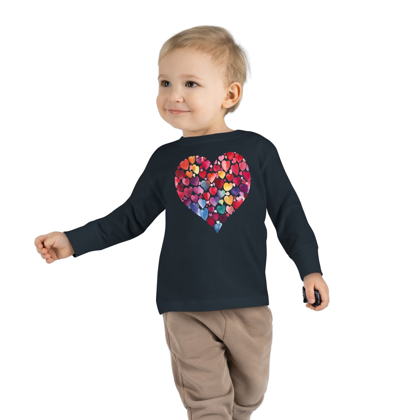 Heart of Hearts - Watercolor 7 - Toddler Long Sleeve Tee