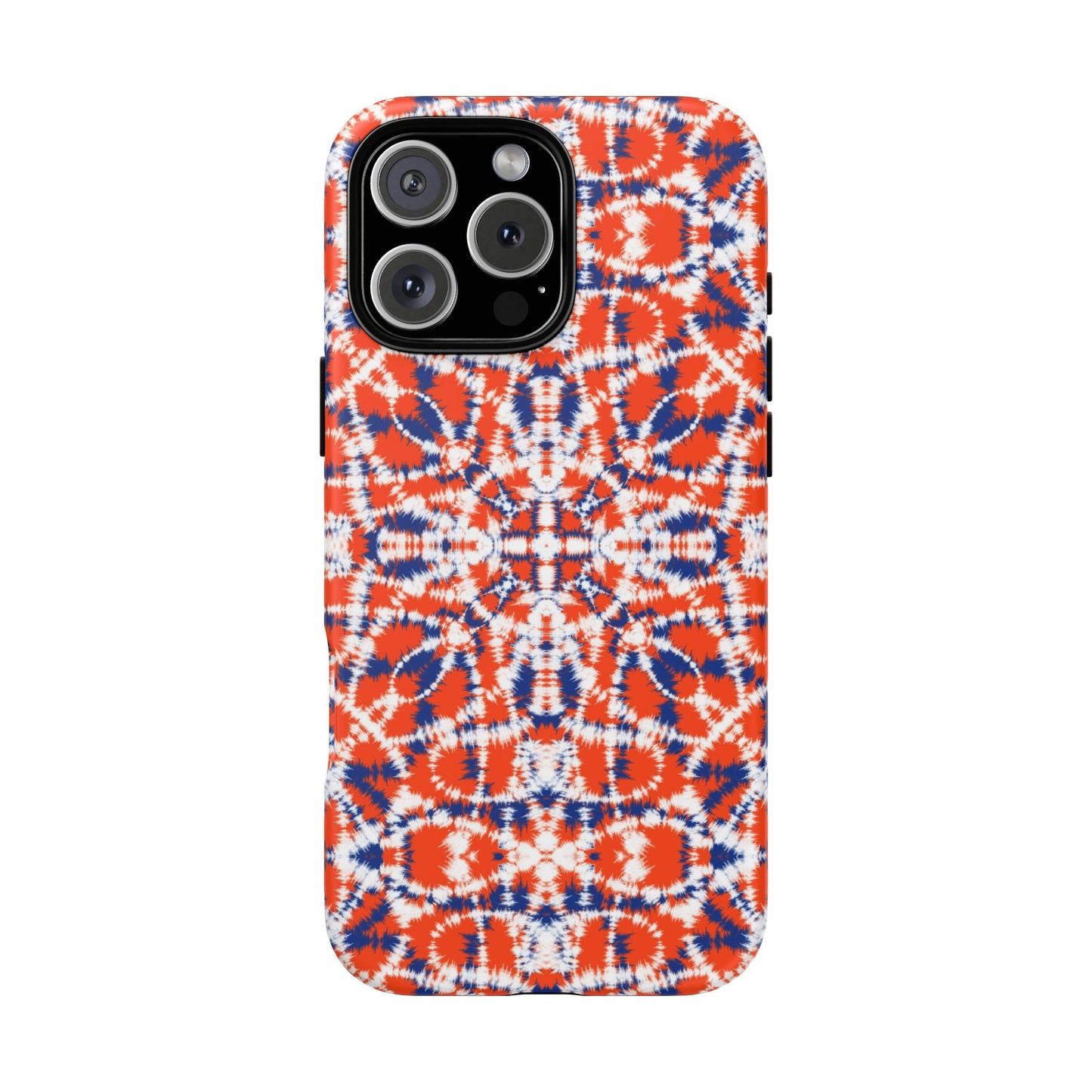 iPhone 16 and iPhone 15 Series - Orange and Blue Batik - Tough Phone Cases