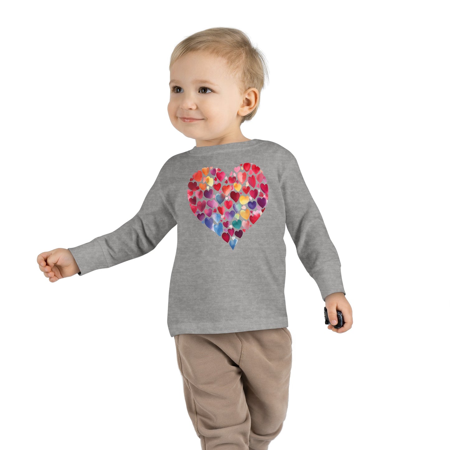 Heart of Hearts - Watercolor 7 - Toddler Long Sleeve Tee