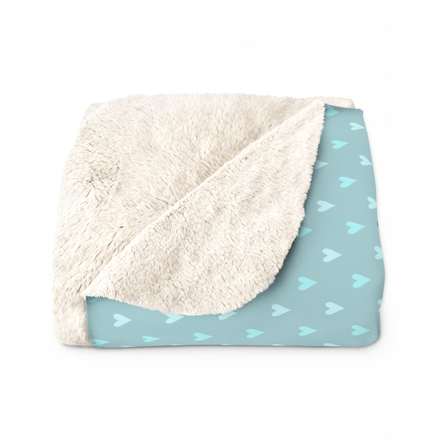 Beautiful, Cozy, Soft - Amazing - Teal Paris Hearts 2 - In This House We... - Inspirational Quote - Sherpa Fleece Blanket