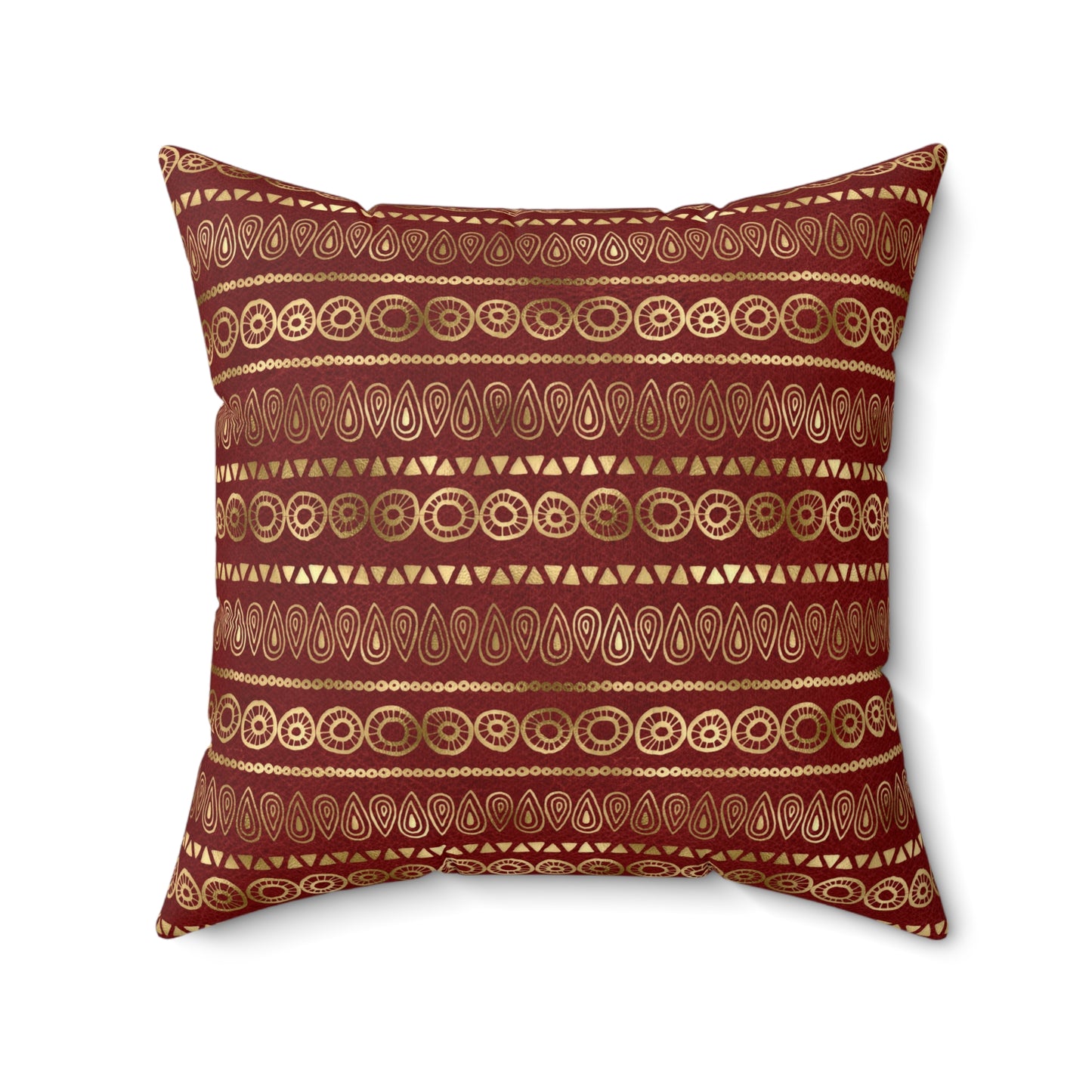Scarlett and Gold Boho Pattern 16 - Faux Suede Square Pillow