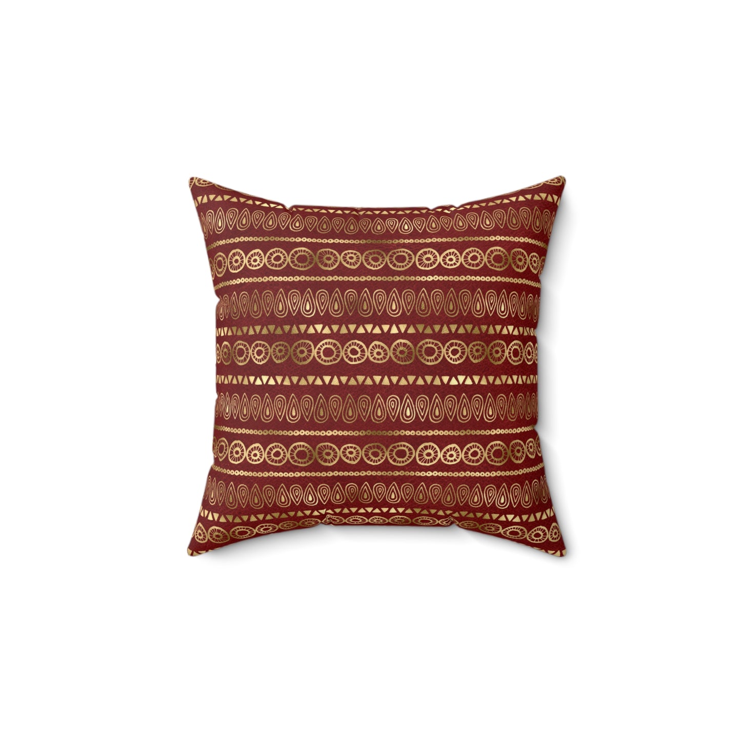 Scarlett and Gold Boho Pattern 16 - Faux Suede Square Pillow