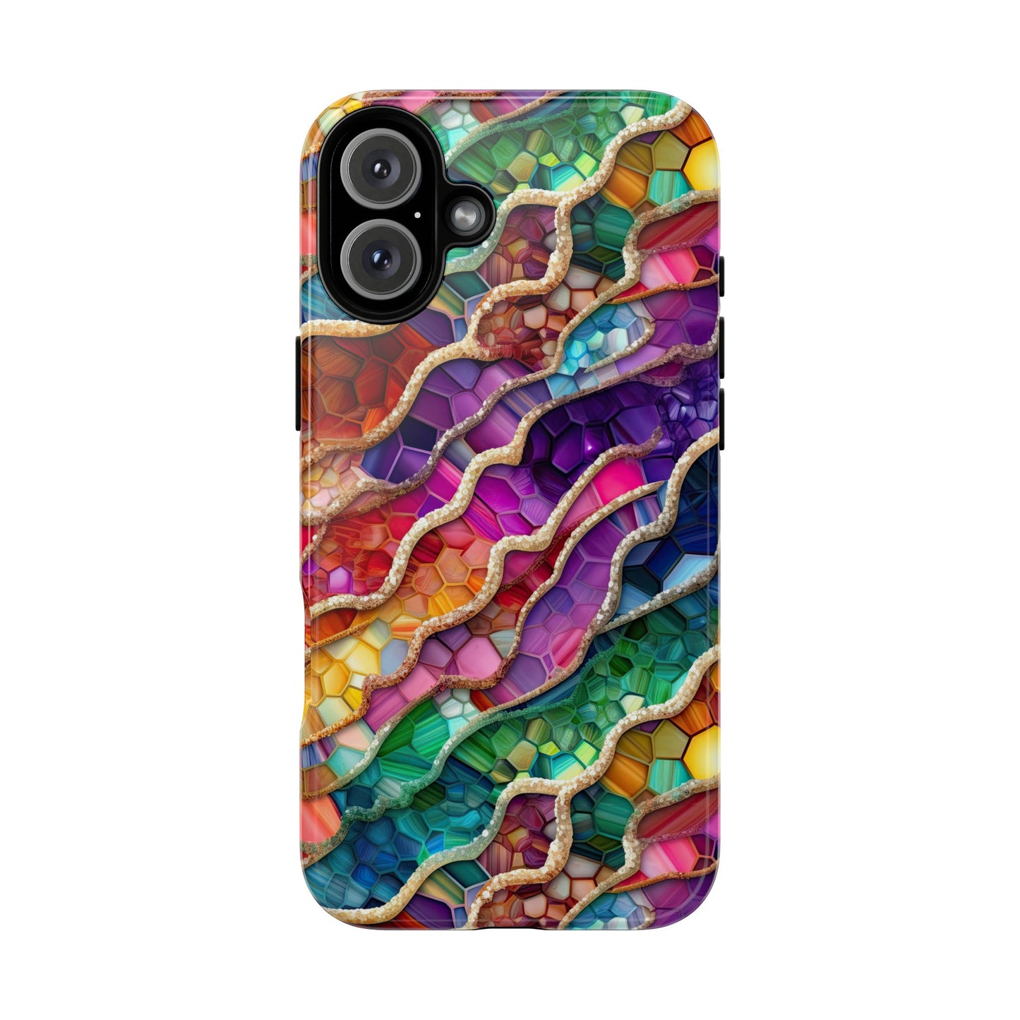 iPhone 16 and iPhone 15 Series - Rainbow Abstract Acrylic - Tough Phone Cases