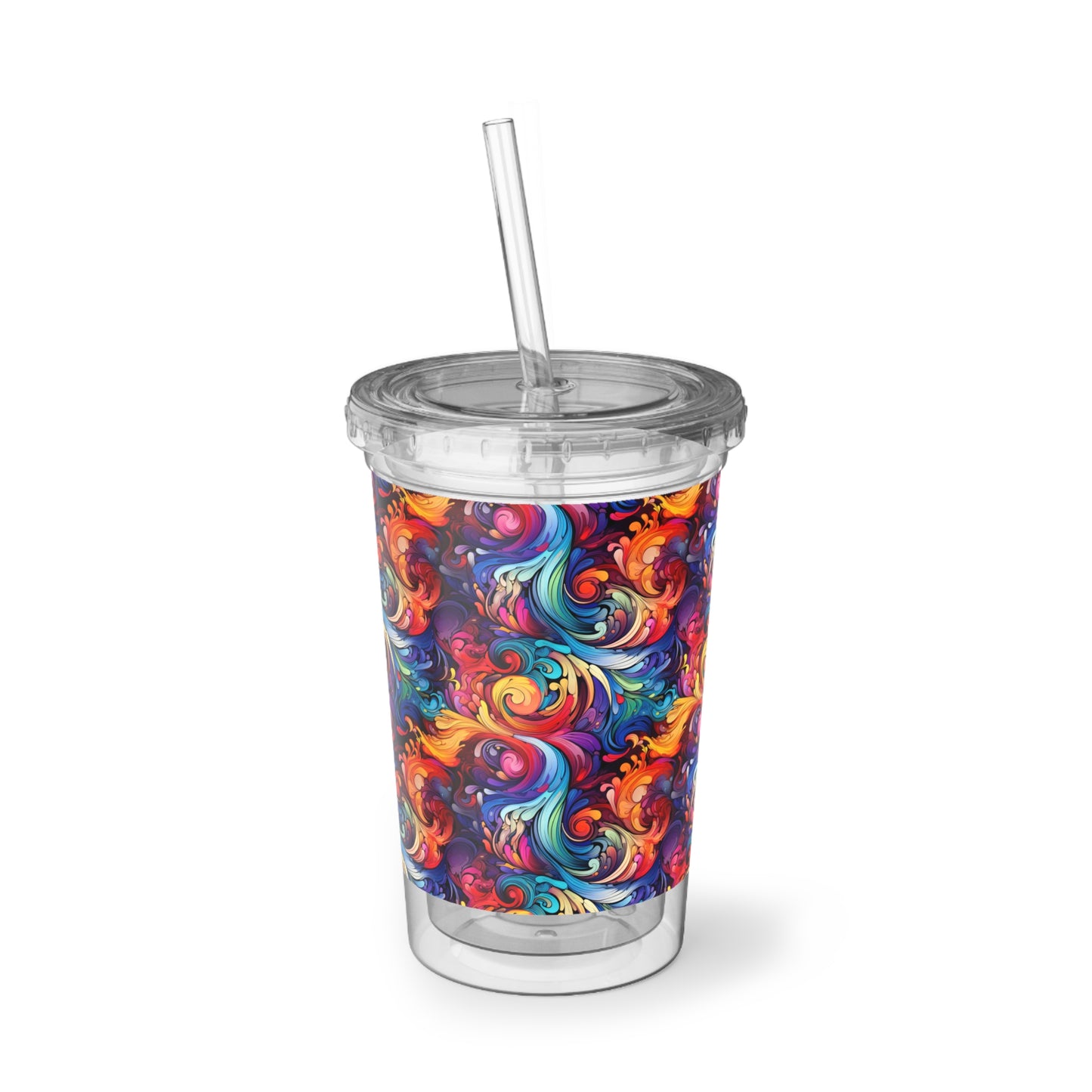 Rainbow Paisley 1.3 - Multicolor - Clear - Suave Acrylic Cup - 16oz