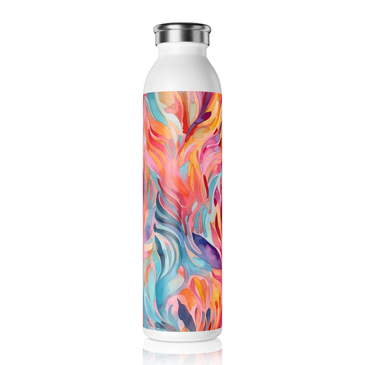 Colorful Abstract Design 1.6 - Slim Water Bottle - Stainless Steel - 20oz