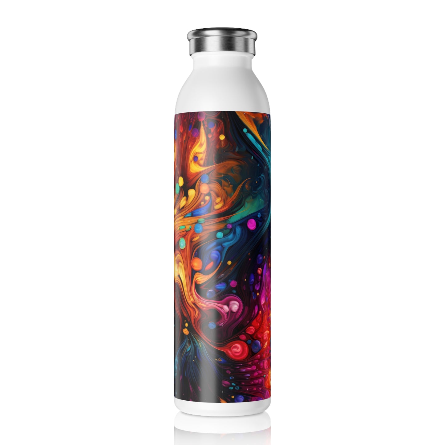 Colorful Psychedelic Kaleidoscope 1.6 - Slim Water Bottle - Stainless Steel - 20oz