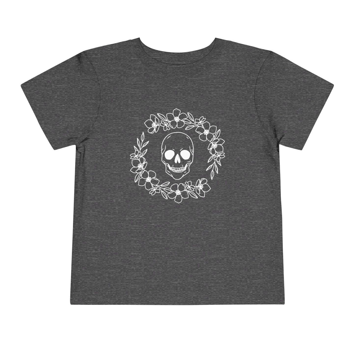 Halloween - Skull - Flower Wreath - Trick or Treat - Toddler Short Sleeve Tee