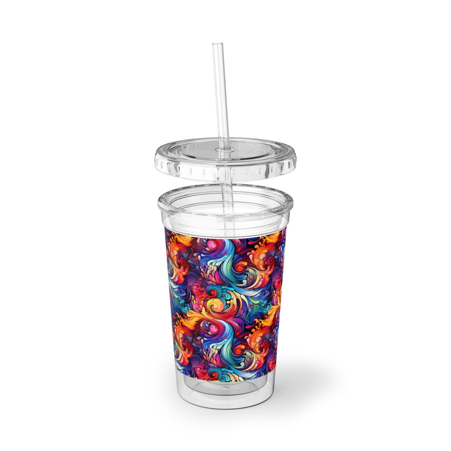 Rainbow Paisley 1.3 - Multicolor - Clear - Suave Acrylic Cup - 16oz