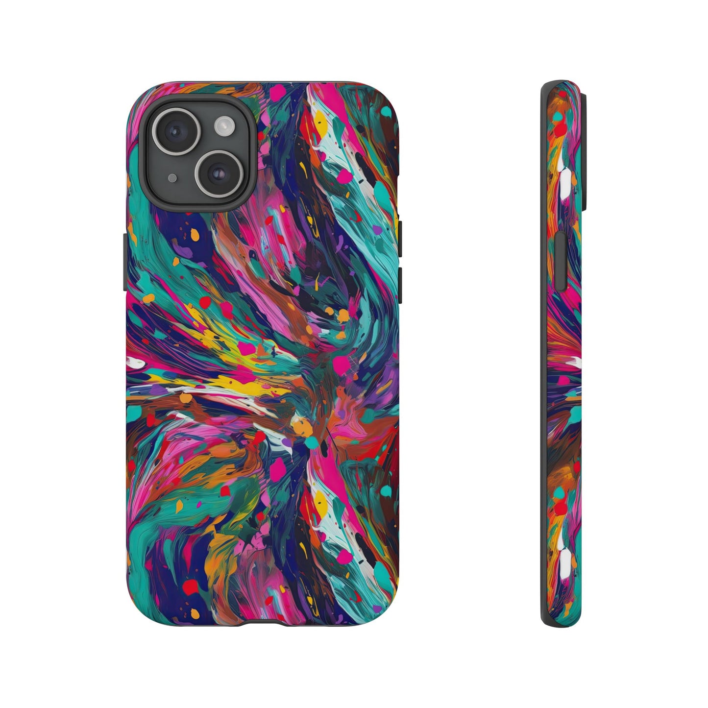 iPhone 16 and iPhone 15 Series - Abstract Acrylic Splatter - Tough Phone Cases