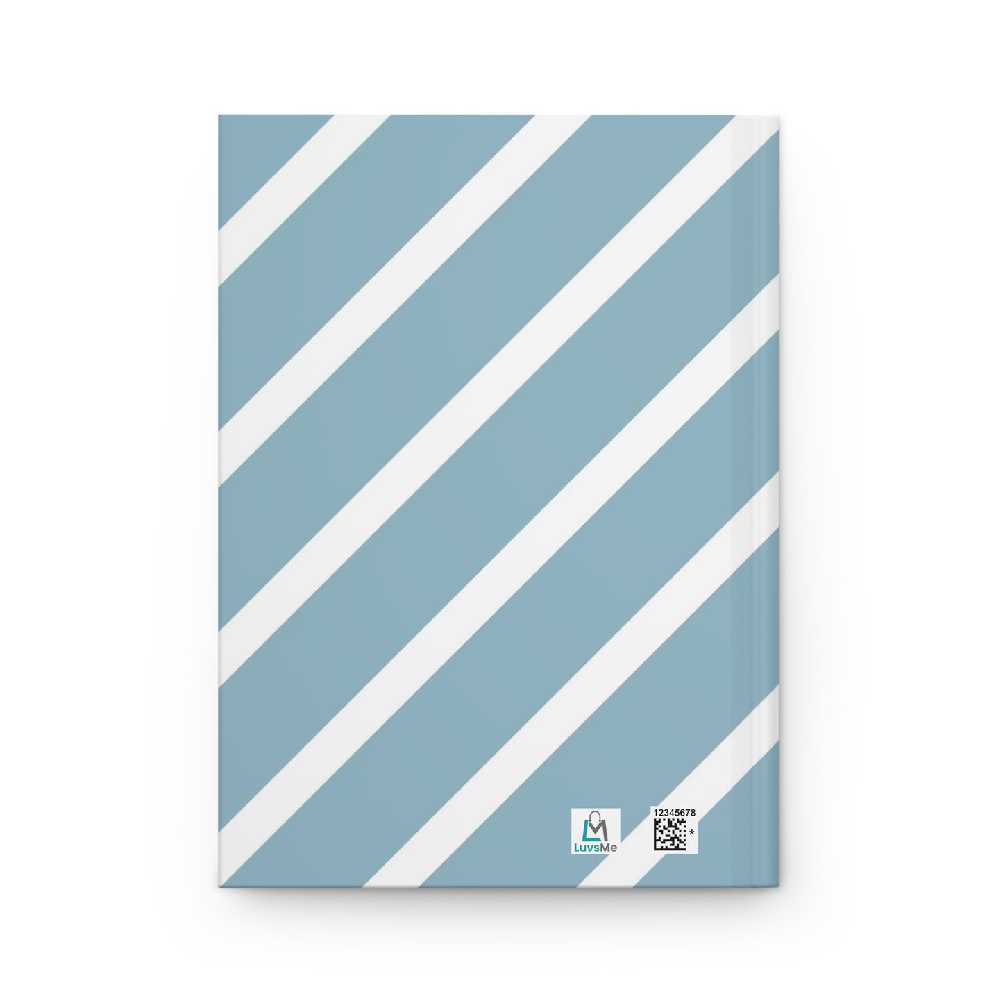 Find joy in the journey - Self Love - Inspirational Quote  - Blue White Diagonal 4 - Hardcover Journal Matte