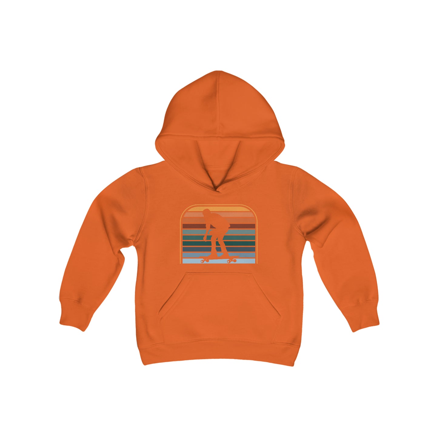 Skateboarding - Retro Stripes - Youth Heavy Blend Hooded Sweatshirt