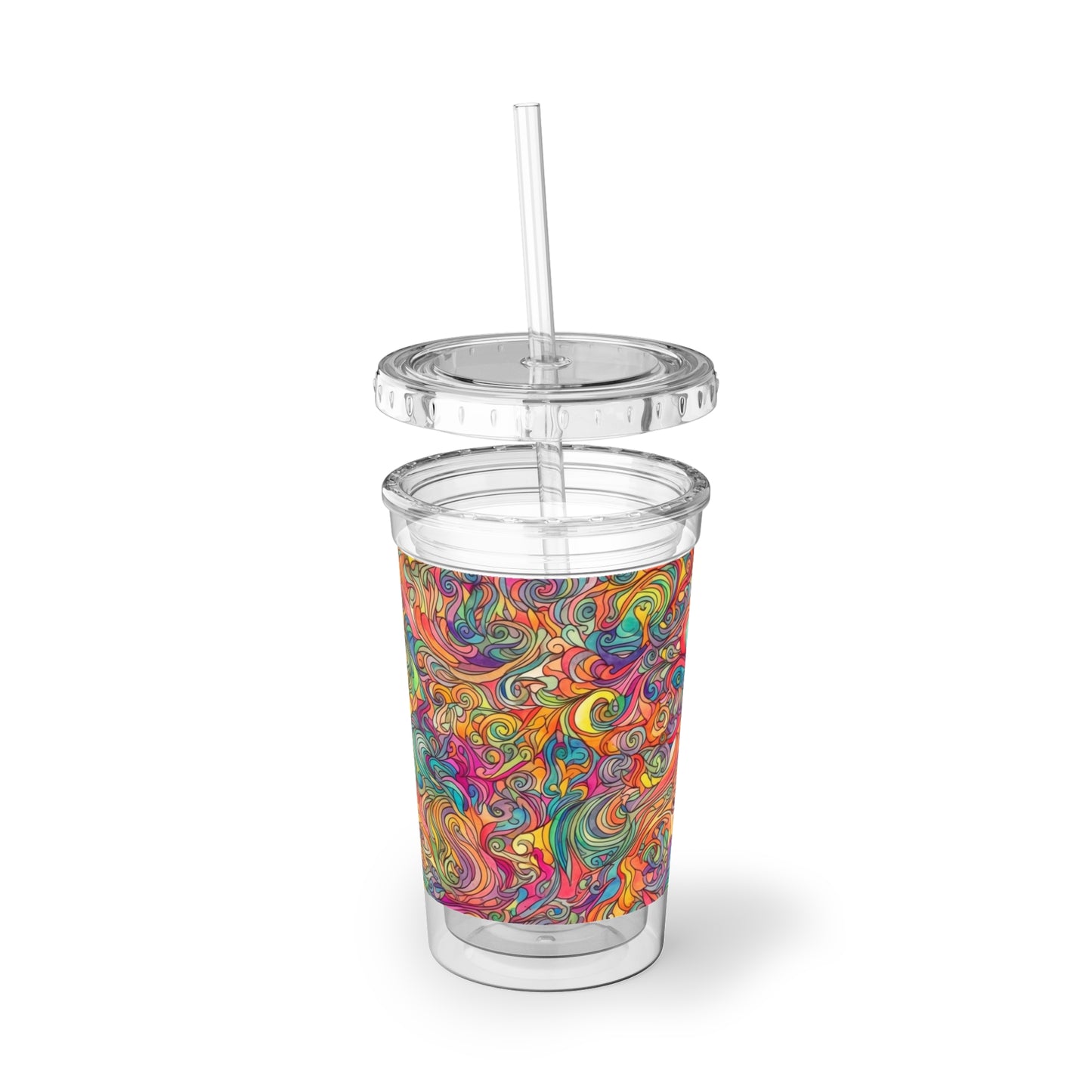 Amazing Watercolor PSY12 - Multicolor - Clear - Suave Acrylic Cup - 16oz