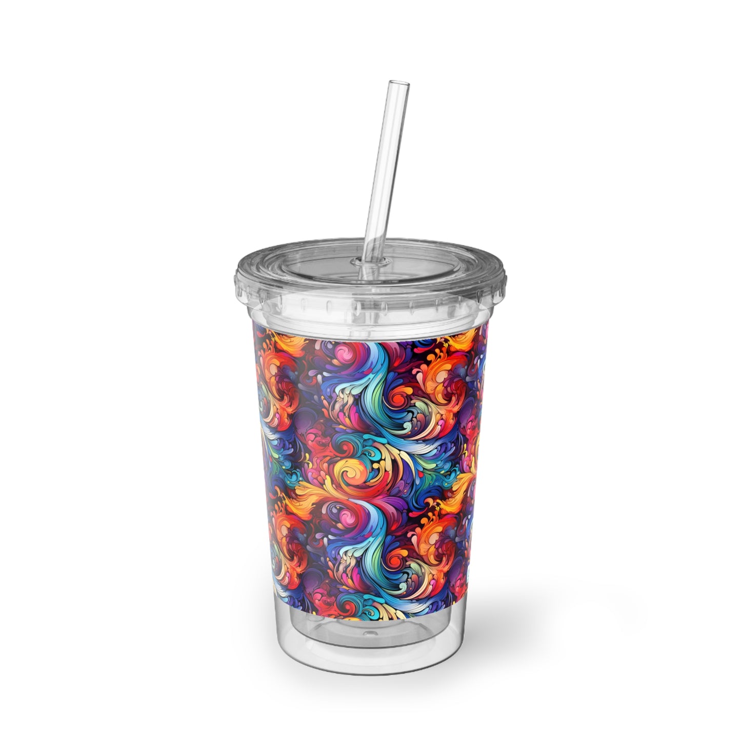 Rainbow Paisley 1.3 - Multicolor - Clear - Suave Acrylic Cup - 16oz