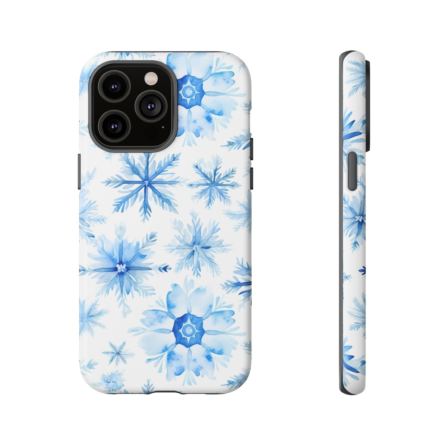 iPhone 14, 1Phone 14 Pro, iPhone 14 Plus, iPhone 14 Pro Max - Watercolor Snowflakes - Tough Phone Cases