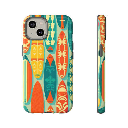 iPhone 14, iPhone 14 Pro, iPhone 14 Plus, iPhone 14 Pro Max - Retro Surfboards - Tough Phone Cases