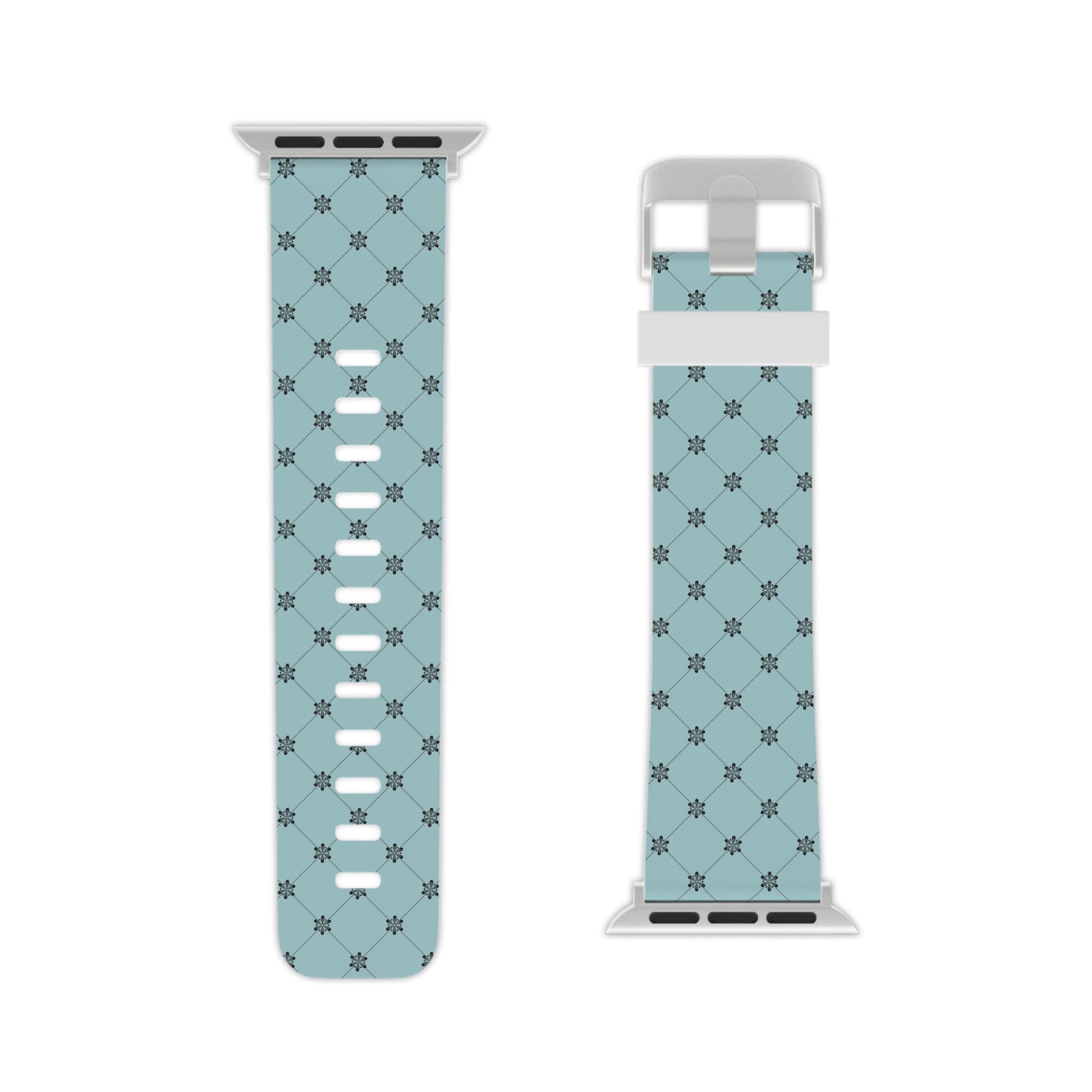 Teal with Black Flower - Watch Band for Apple Watch