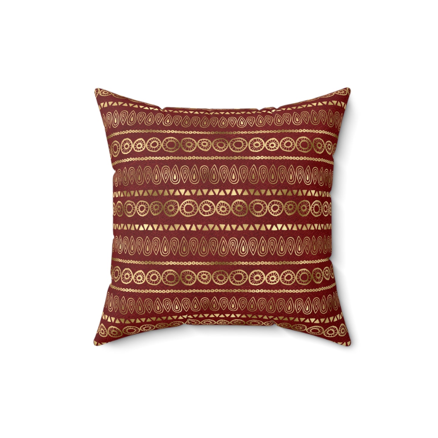 Scarlett and Gold Boho Pattern 16 - Faux Suede Square Pillow