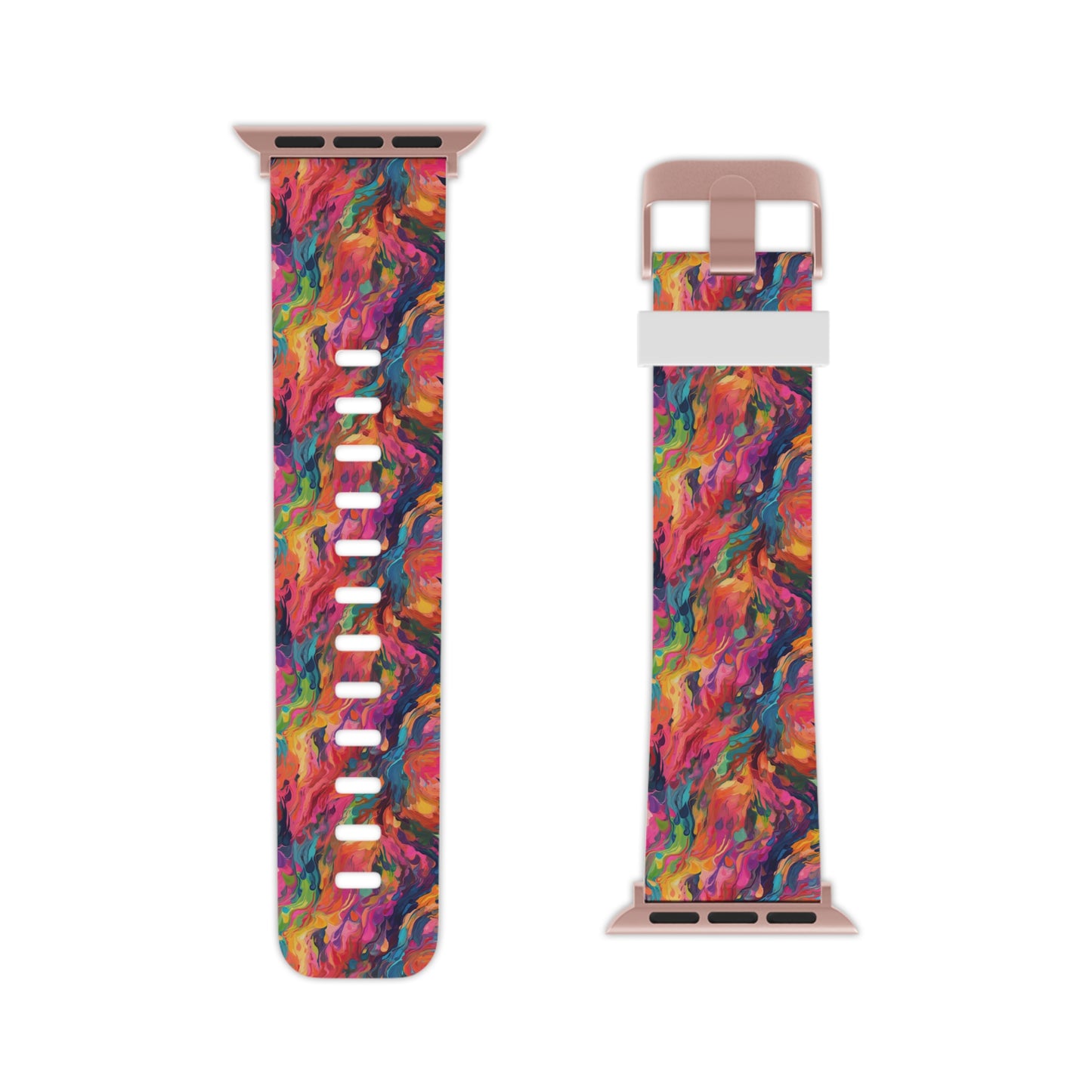 Bright Abstract Rainbow Paint - Watch Band for Apple Watch