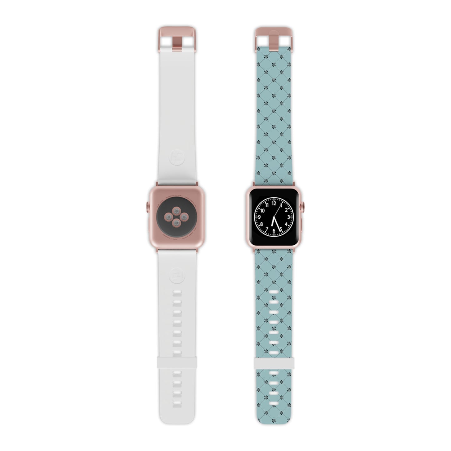 Teal with Black Flower - Watch Band for Apple Watch