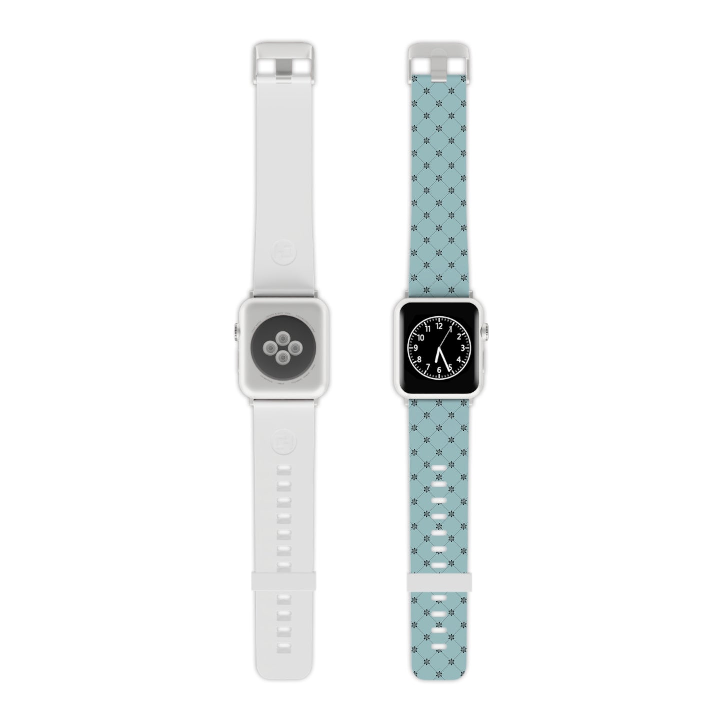 Teal with Black Flower - Watch Band for Apple Watch