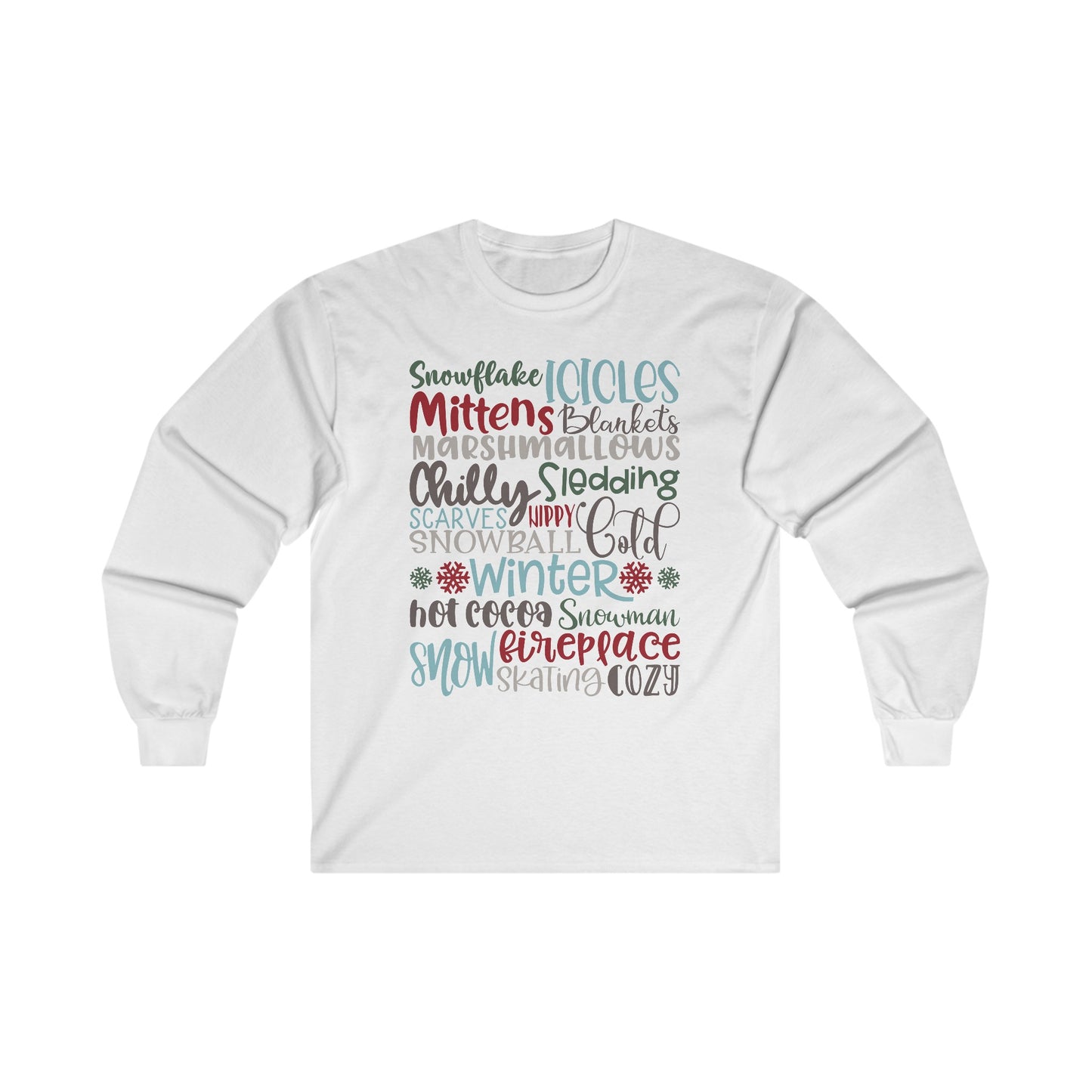 Winter Words Subway - Fun Winter - Cute Winter Words - Ultra Cotton Long Sleeve Tee