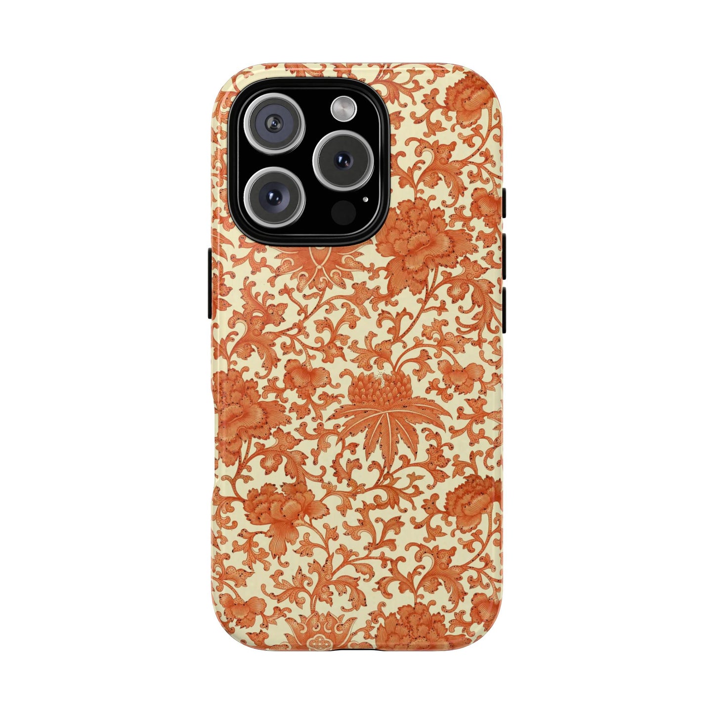 iPhone 16 and iPhone 15 Series - Orange Flowers - Tough Phone Cases