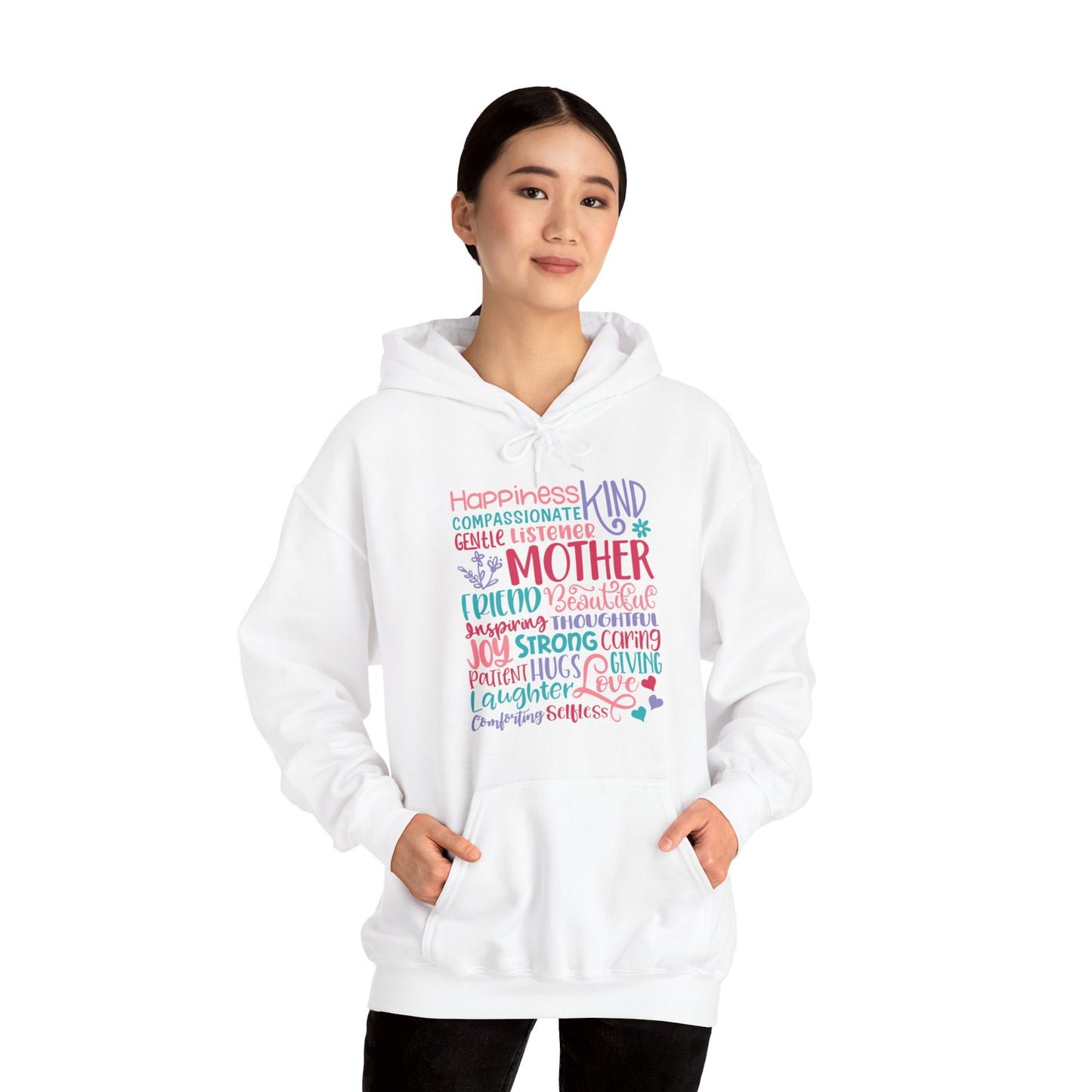 Mom Qualities Subway in Color - Best Mom - Celebrate Mom - Strong Woman - Mom Humor - Unisex Heavy Blend™ Hooded Sweatshirt