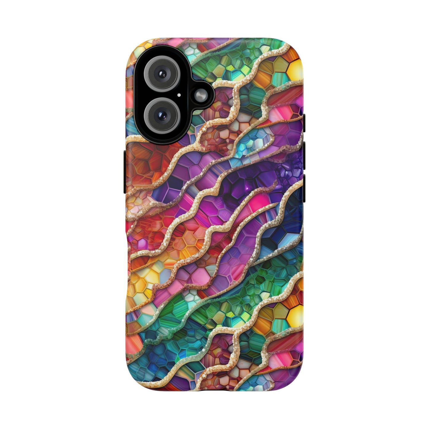 iPhone 16 and iPhone 15 Series - Rainbow Abstract Acrylic - Tough Phone Cases