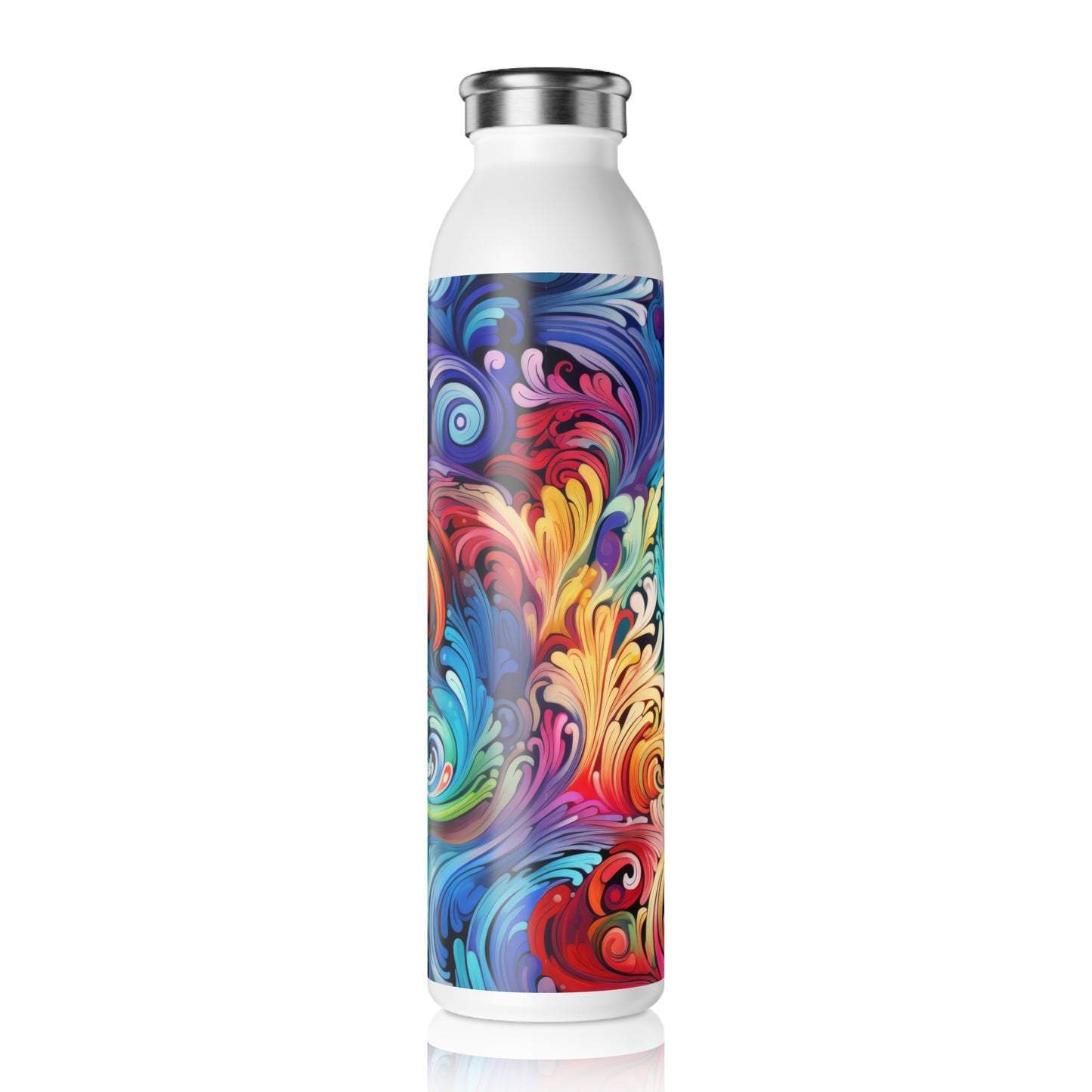 Rainbow Paisley 1.8 - Slim Water Bottle - Stainless Steel - 20oz