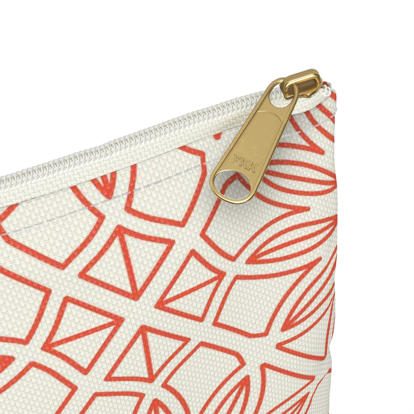 Geometric Orange Flowers - Accessory Pouch / Makeup Case / Travel Pouch / Pencil case / Art Case