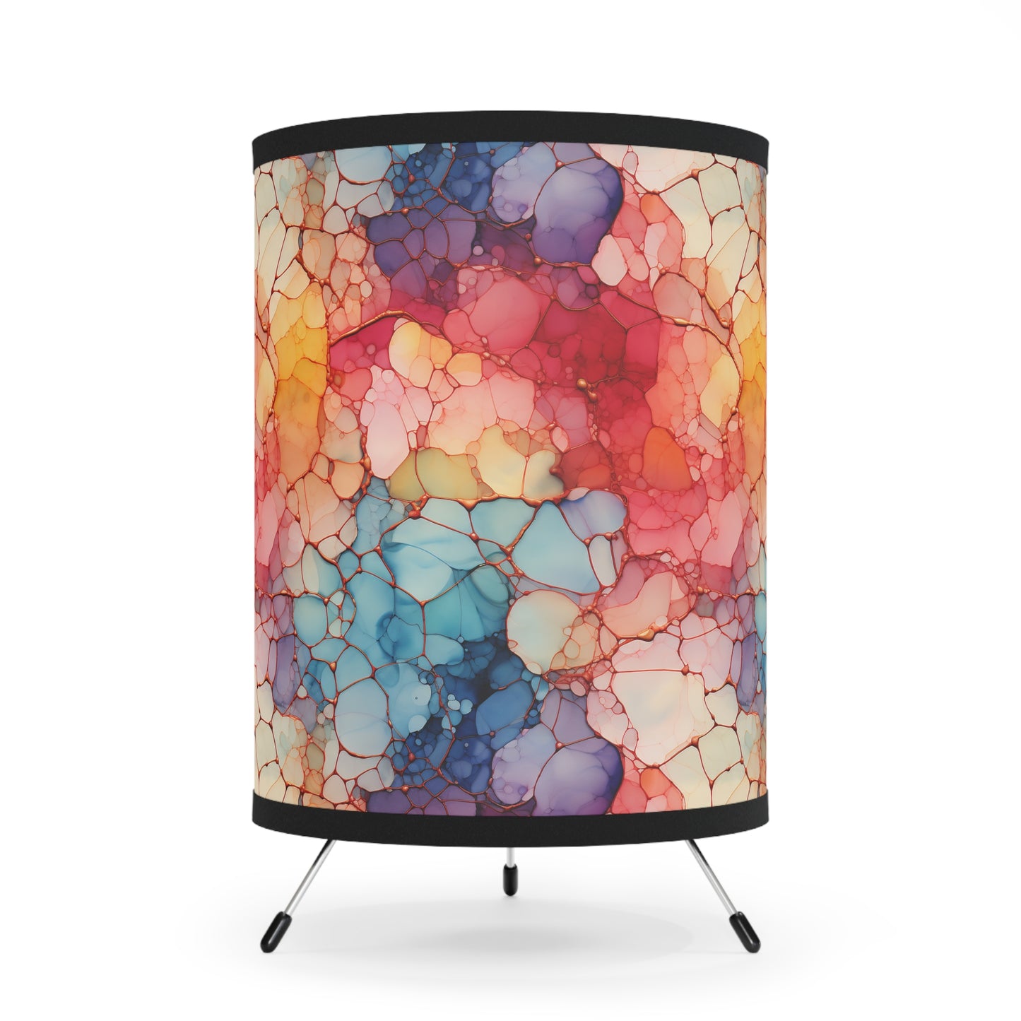 Beautiful Multi Watercolor 7 - Abstract Rainbow - Tripod Lamp with High-Res Printed Shade, US\CA plug