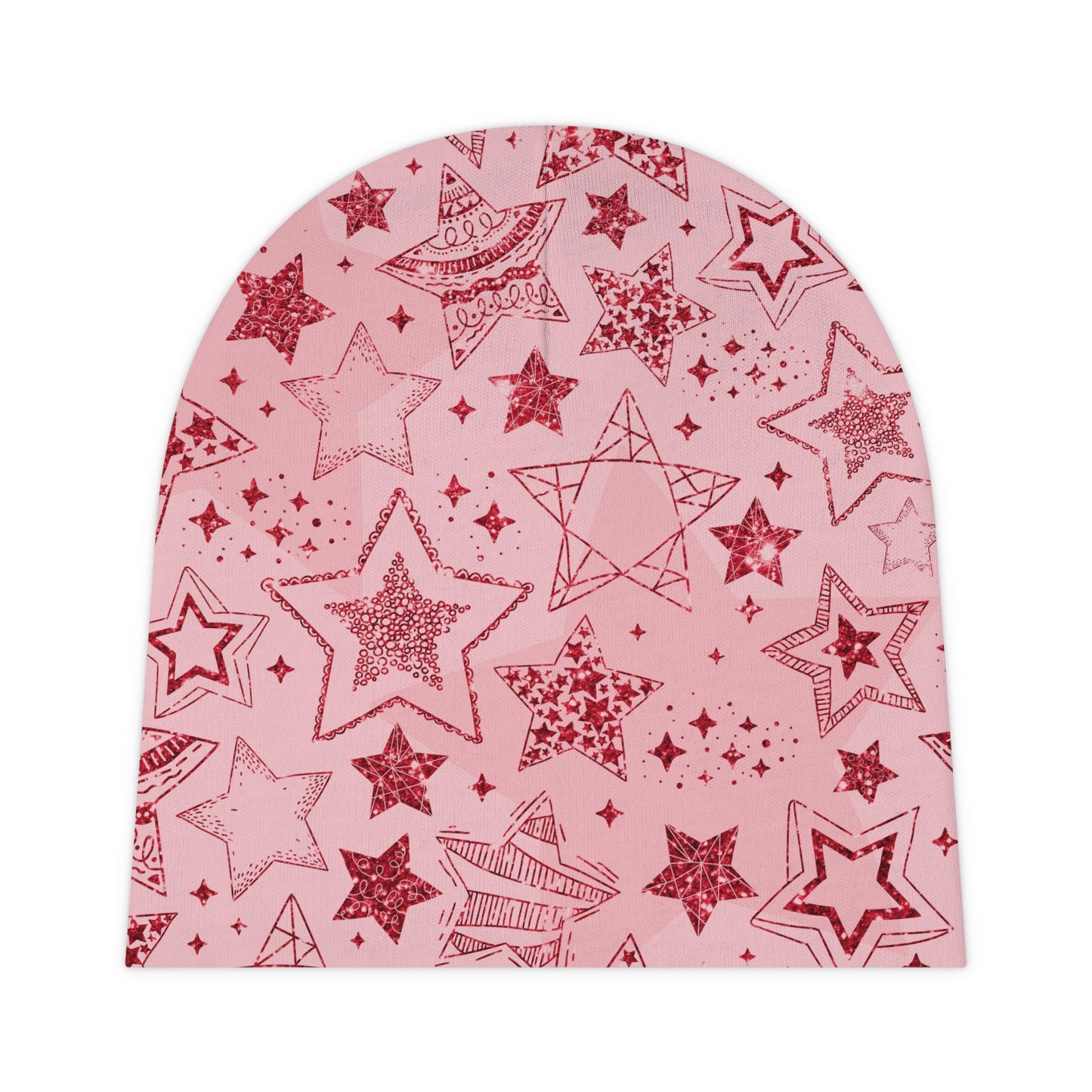 Red with Red Stars - Super Cute - Baby Beanie
