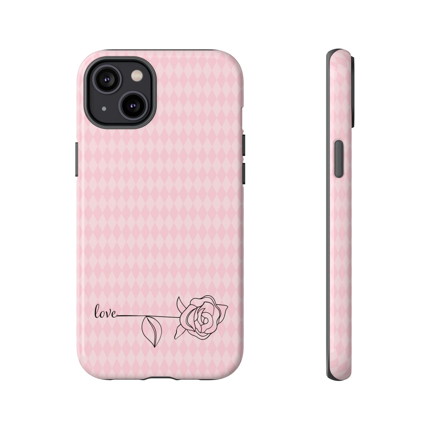 iPhone 14, 1Phone 14 Pro, iPhone 14 Plus, iPhone 14 Pro Max - Pink Diamonds - Love - Flower - Tough Phone Cases