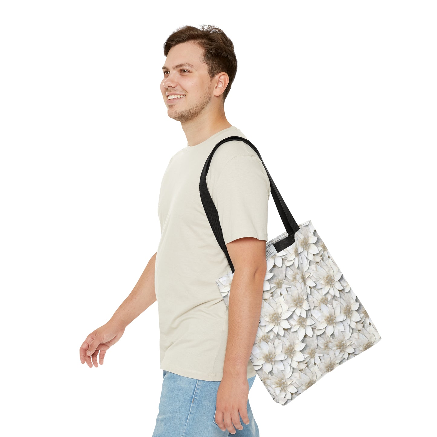 Beautiful and Unique - White Lotus Mosaic 12 - Useful, Multipurpose Bag -Tote Bag (AOP)