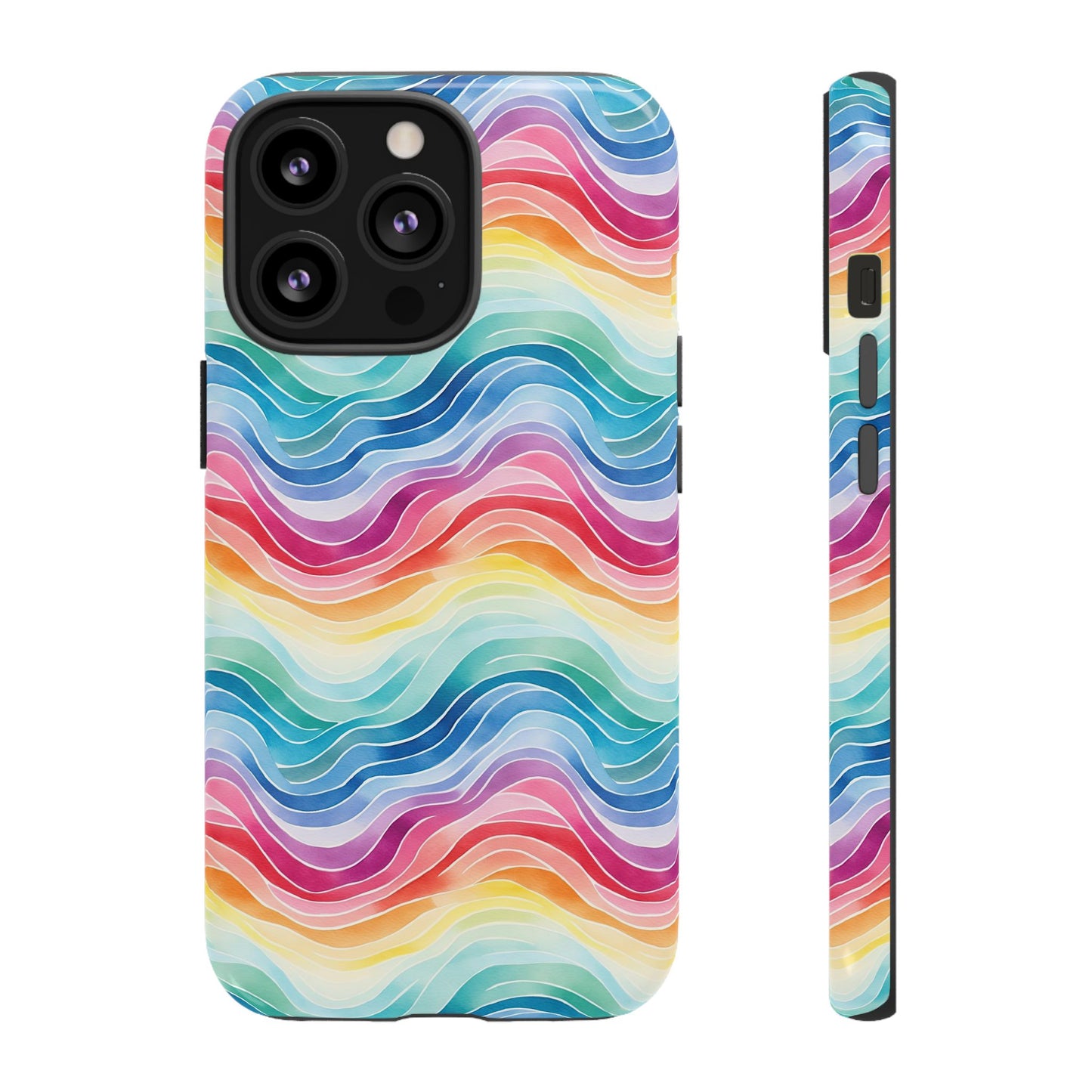 iPhone 13, 1Phone 13 Mini, iPhone 13 Pro, iPhone 13 Pro Max - Rainbow Wave - Tough Phone Cases