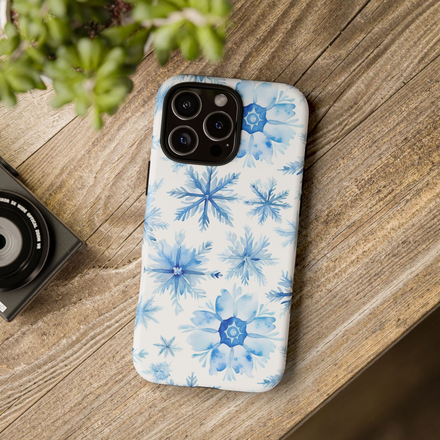 iPhone 16 and iPhone 15 Series - Watercolor Snowflakes - Tough Phone Cases