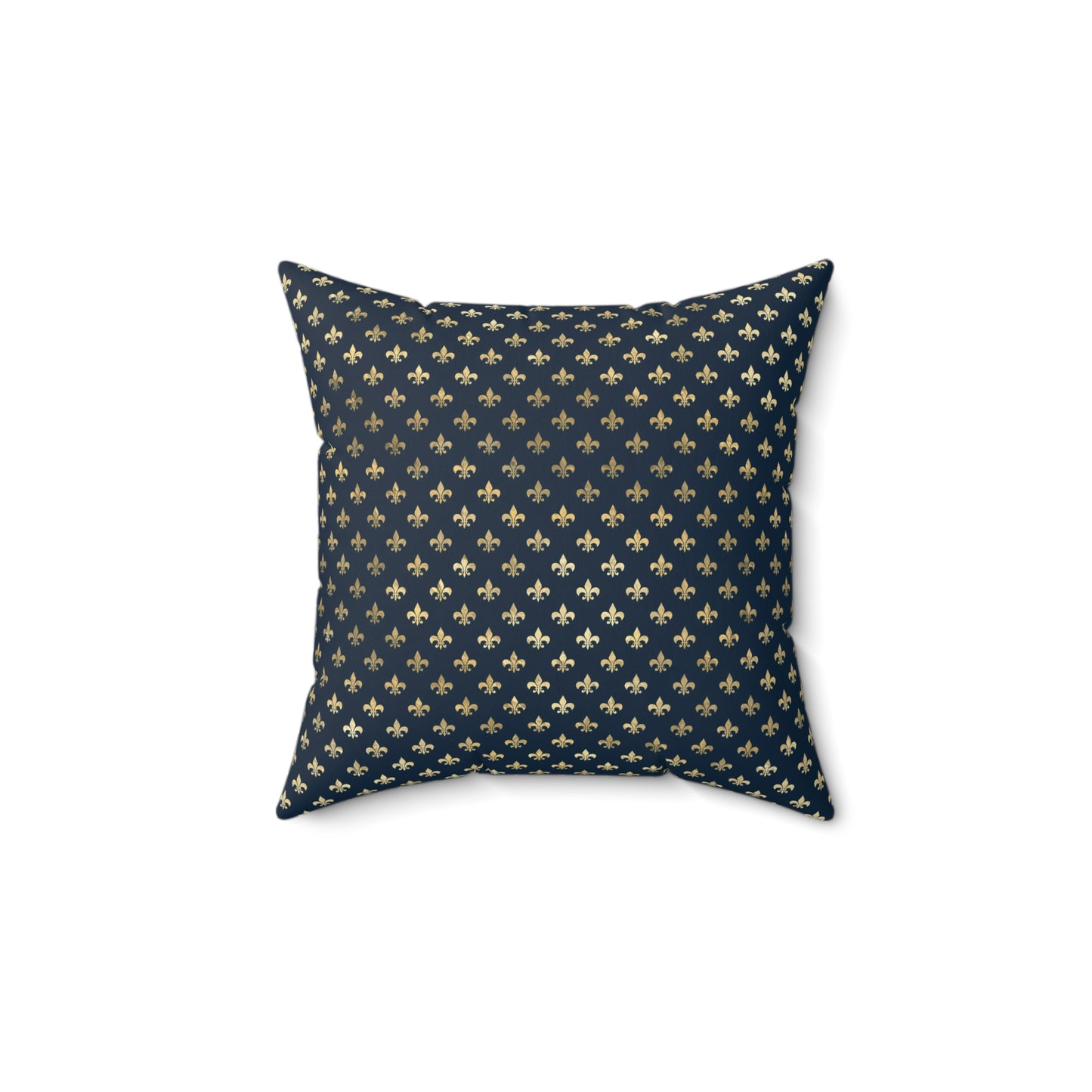 Blue and Gold Paris Pattern 14 - Faux Suede Square Pillow