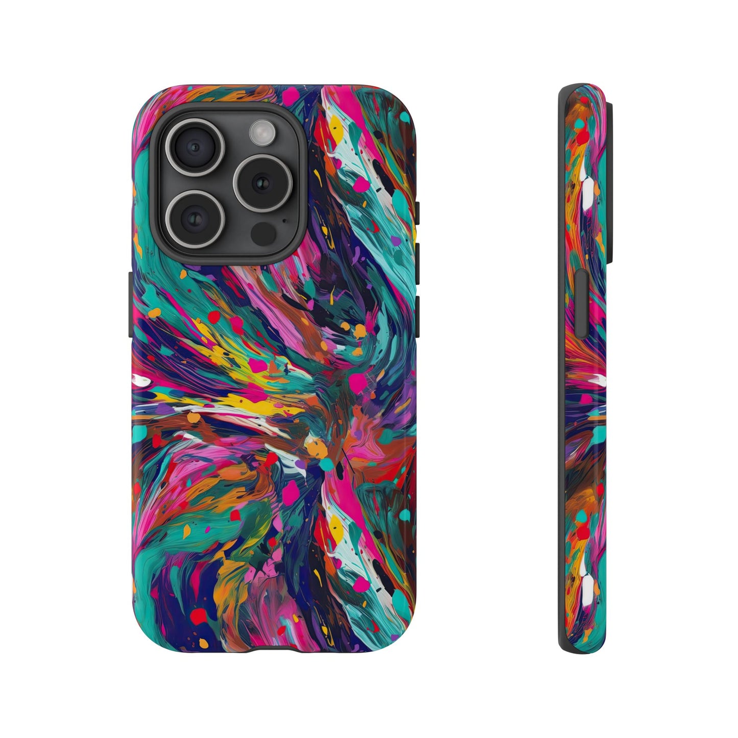 iPhone 16 and iPhone 15 Series - Abstract Acrylic Splatter - Tough Phone Cases