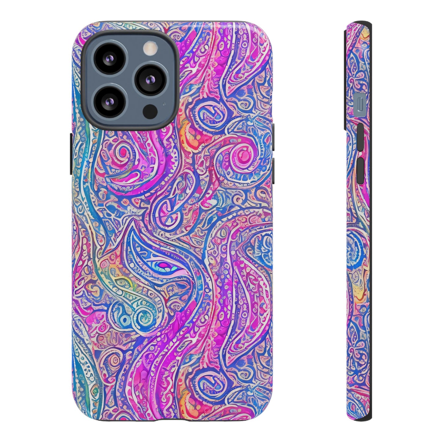 iPhone 13, iPhone 13 Mini, iPhone 13 Pro, iPhone 13 Pro Max - Abstract Swirl Purple, Blue, Orange, Green - Tough Phone Cases