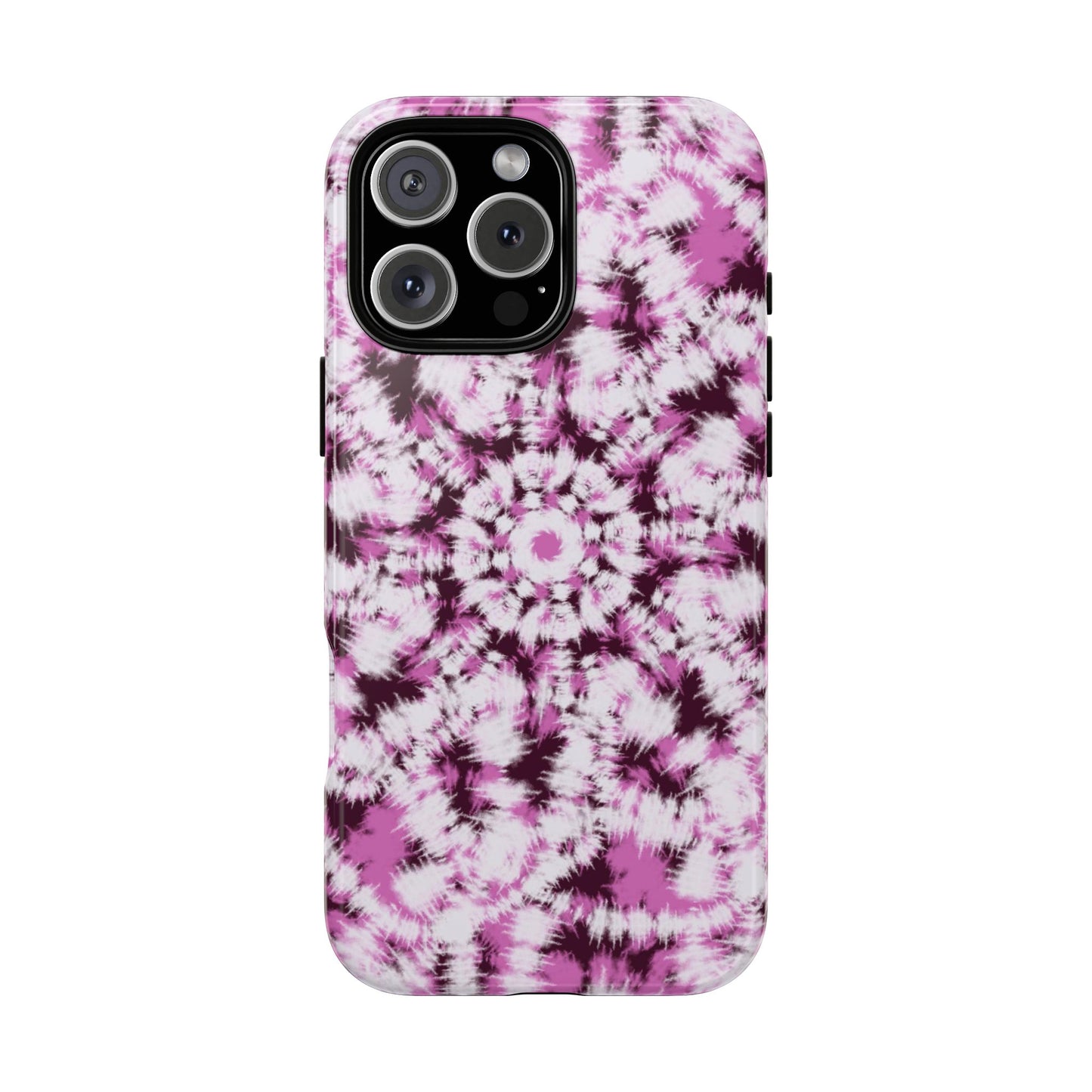 iPhone 16 and iPhone 15 Series - Purple and White Batik - Tough Phone Cases