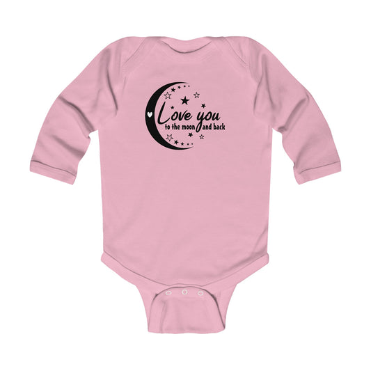 Love You to the Moon and Back - Stars - Heart - Infant Long Sleeve Bodysuit