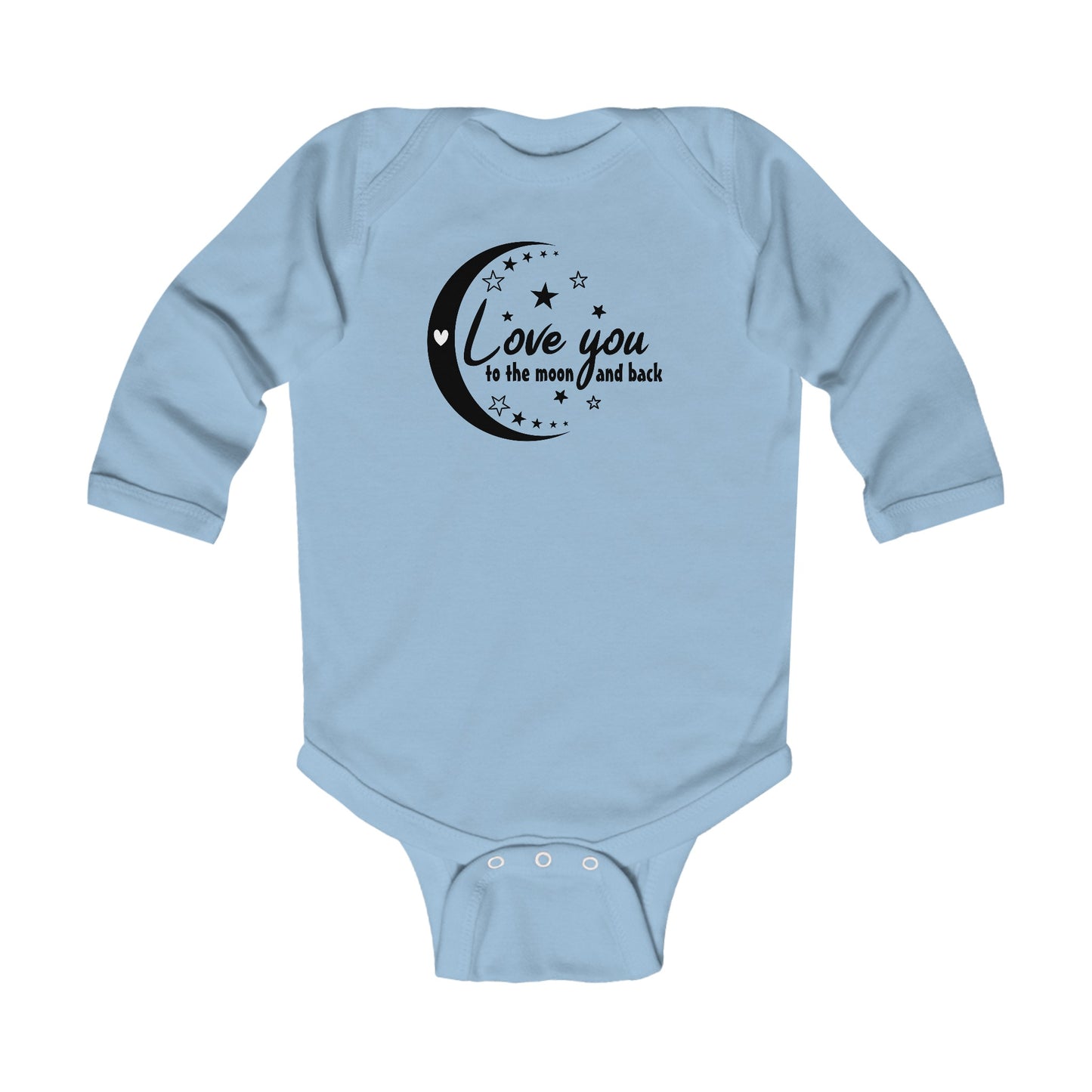 Love You to the Moon and Back - Stars - Heart - Infant Long Sleeve Bodysuit