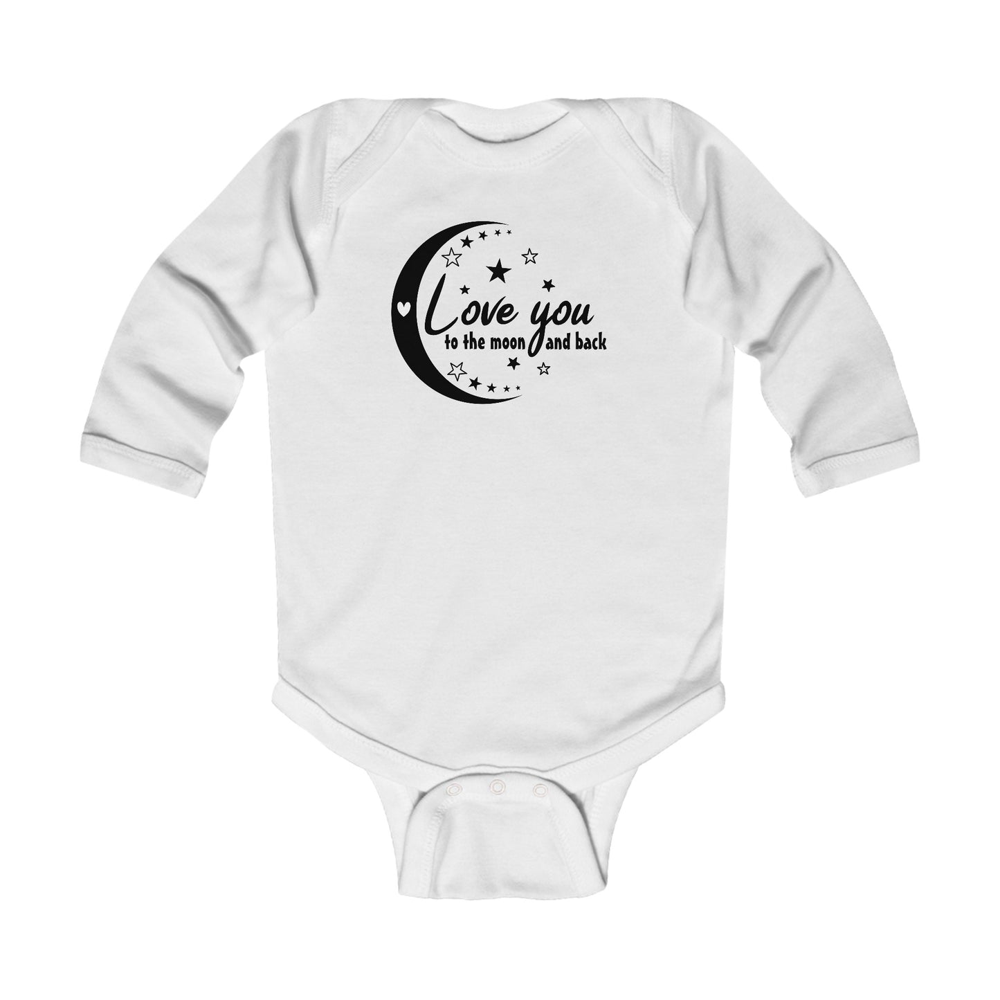 Love You to the Moon and Back - Stars - Heart - Infant Long Sleeve Bodysuit