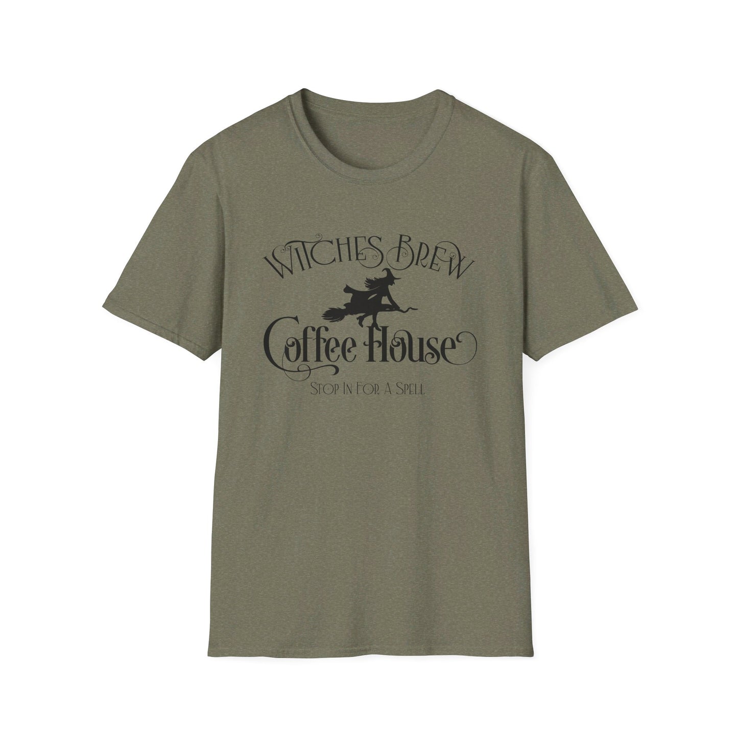 Halloween - Witches Brew Coffee House - Stop in for a Spell - Trick or Treat - Mystical - Vintage - Unisex Softstyle T-Shirt