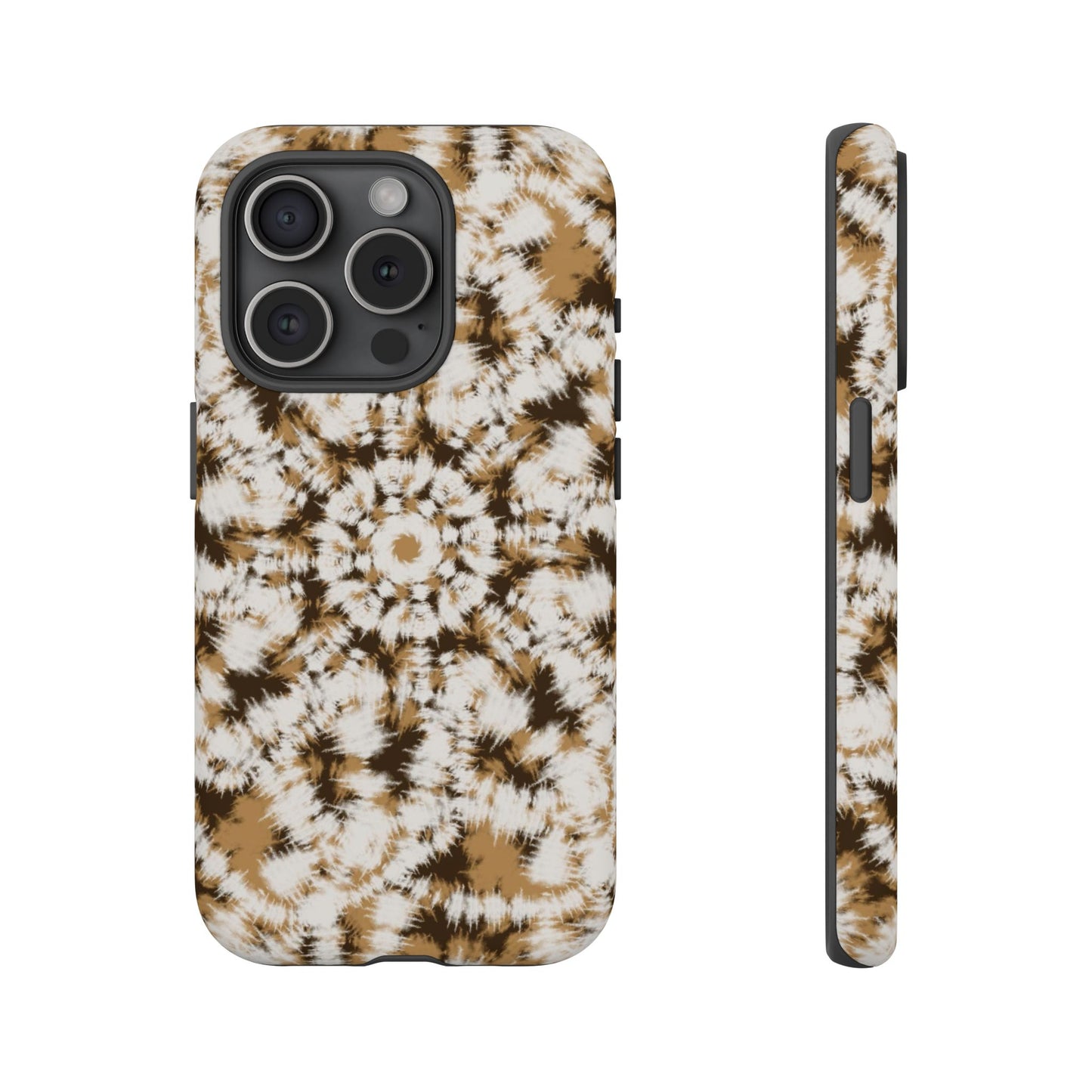 iPhone 16 and iPhone 15 Series - Tan and Brown Batik - Tough Phone Cases