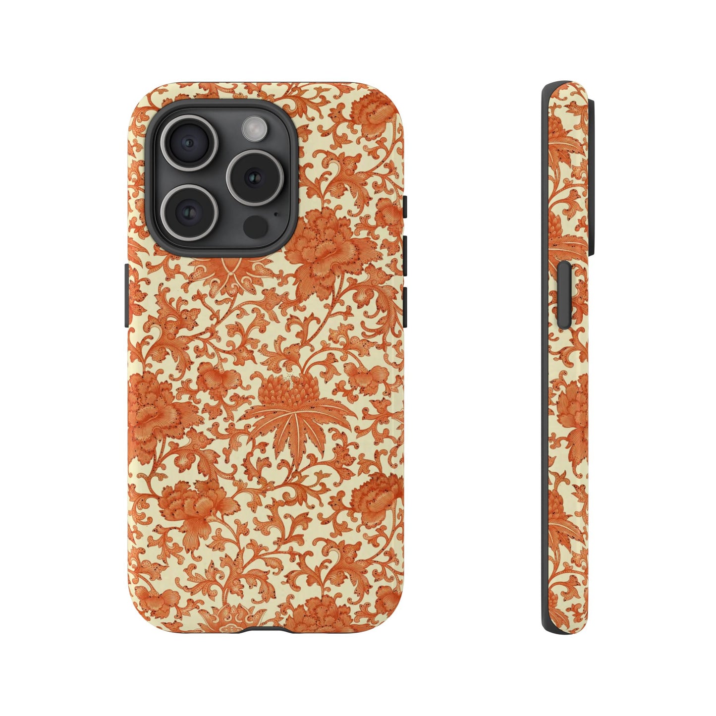 iPhone 16 and iPhone 15 Series - Orange Flowers - Tough Phone Cases