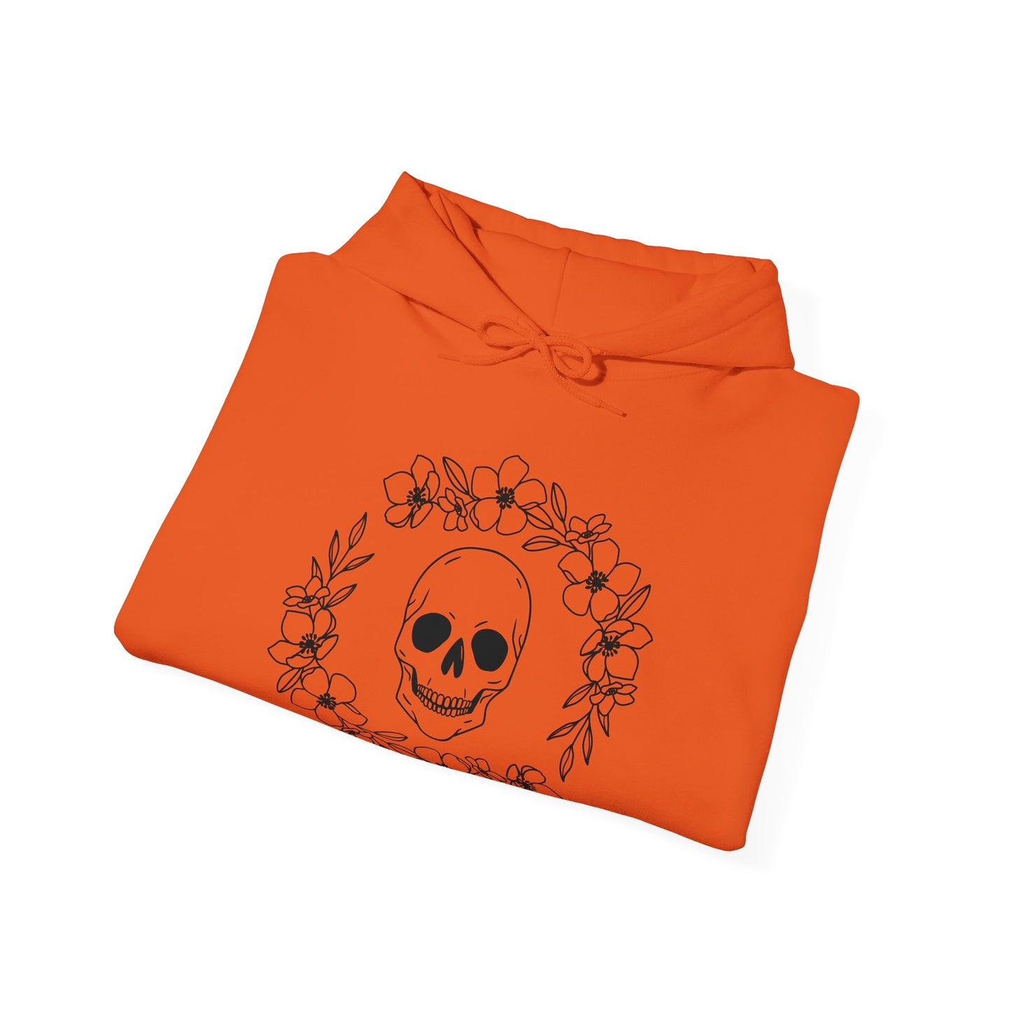 Halloween - Skull - Flower Wreath - Trick or Treat - Unisex Heavy Blend Hooded Sweatshirt