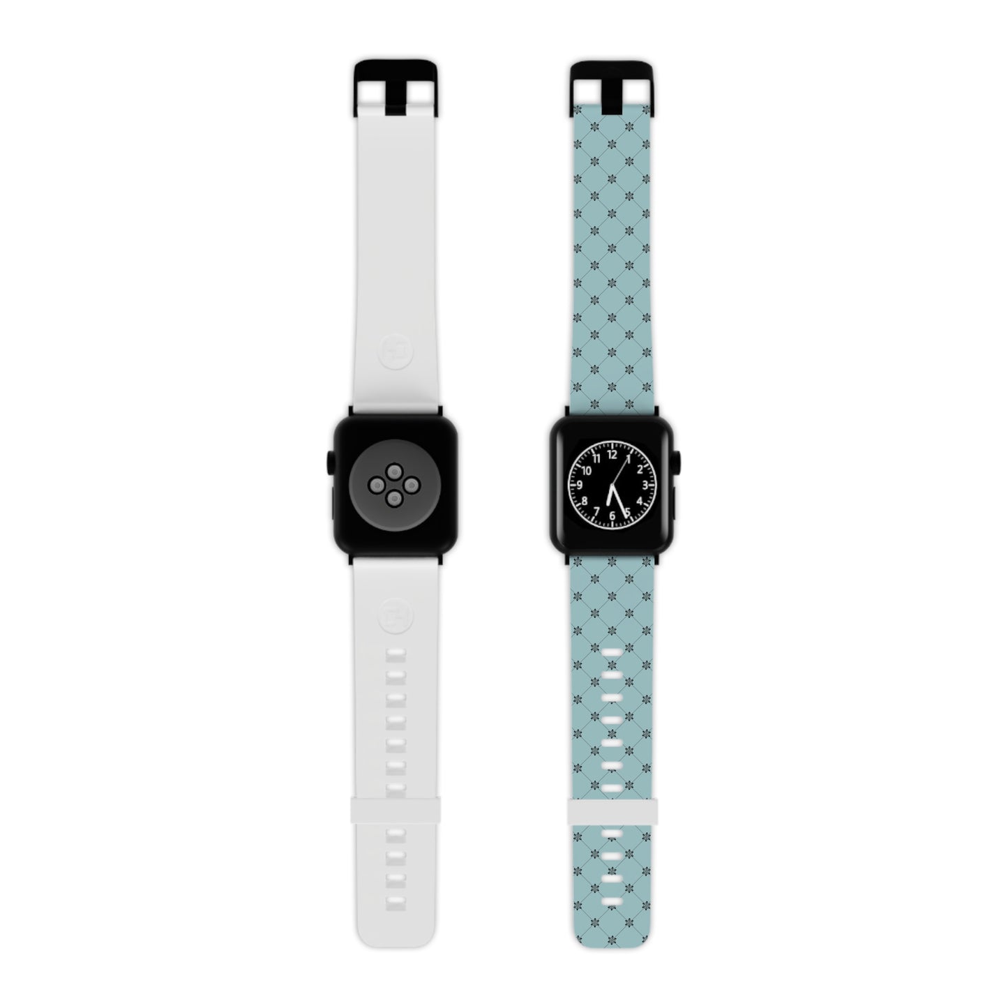 Teal with Black Flower - Watch Band for Apple Watch