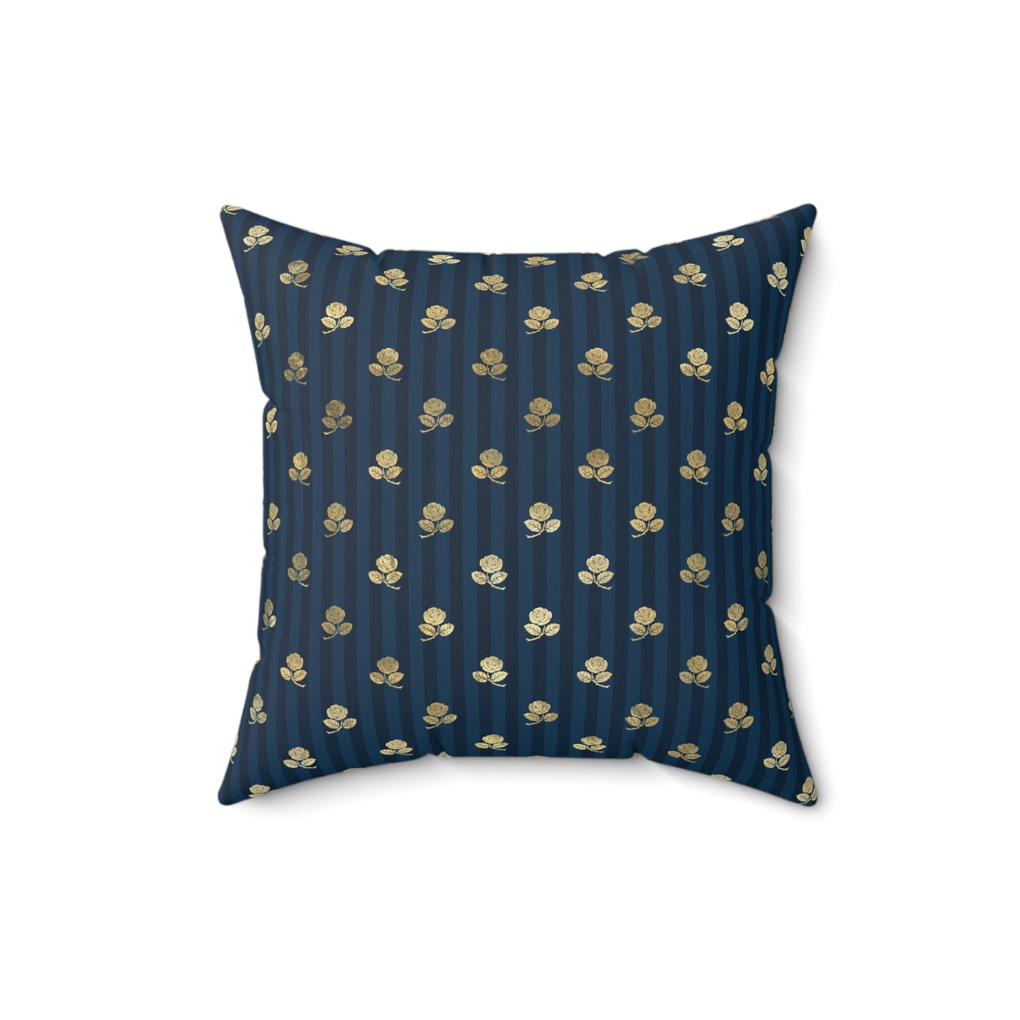 Blue and Gold Paris Pattern 13 - Faux Suede Square Pillow